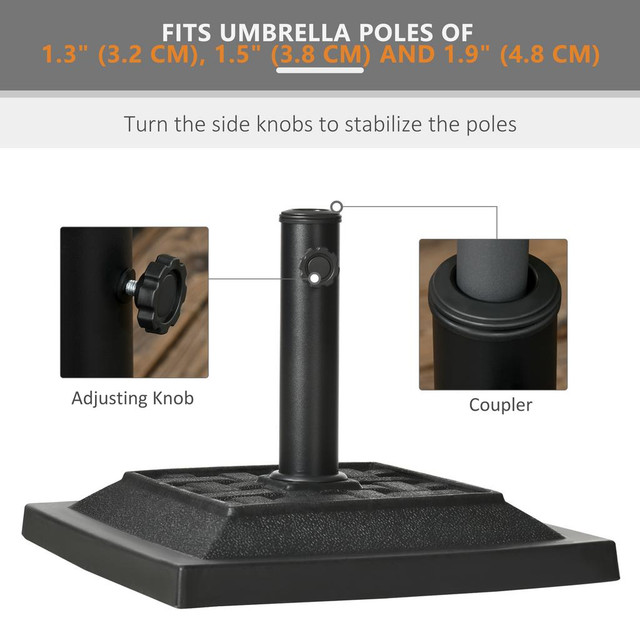 Umbrella Base 17.3" W x 17.3" D x 13" H Black in Patio & Garden Furniture - Image 4