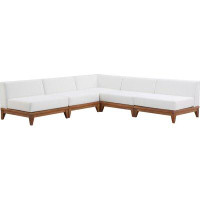 Winston Porter Iriyana 100" Wide Outdoor Symmetrical Patio Sectional with Cushions