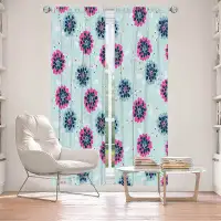 East Urban Home Lined Window Curtains 2-panel Set for Window Size by Metka Hiti - Flower Blossoms