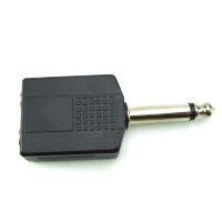 6.35mm (1/4) Stereo Audio Jack Plug Adapter Single Male to Female 6.35mm (1/4) Dual Mono Stereo Jack Y Splitter Conver