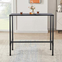 Williston Forge 41.3Inch Height Industrial Rectangle Bar Table Vintage Pipe Design Bistro Table Modern Kitchen Breakfast