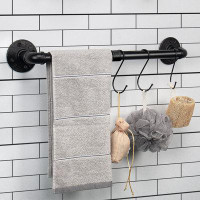 GATESUER Industrial Iron Pipe Towel Rack Set, Bathroom Accessories Hardware Wall Mounted 5 Piece Set