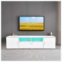 Ebern Designs TV stand with LED Lights, TV cabinet with Storage for Up to 75 inch