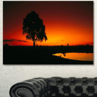 Design Art Sunset View in Tanzania - Wrapped Canvas Photograph Print