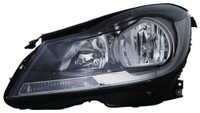 2012-2015 Mercedes C250 Headlight Driver Side Halogen Black Housing Cpe With Out Cornering Lamp - Mb2502186