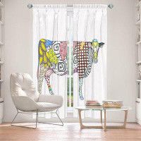 East Urban Home Lined Window Curtains 2-panel Set for Window Size by Marley Ungaro - Cow White