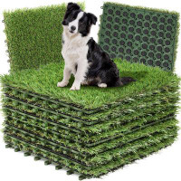 Edrosie Inc Thick Realistic 1 Ft. X 1 Ft. Artificial Grass Turf Panel(9 Piece)