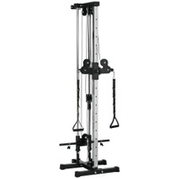 WALL MOUNT CABLE STATION, 15 POSITIONS ADJUSTABLE DUAL PULLEY MACHINE CABLE CROSSOVER MACHINE FOR HOME GYM