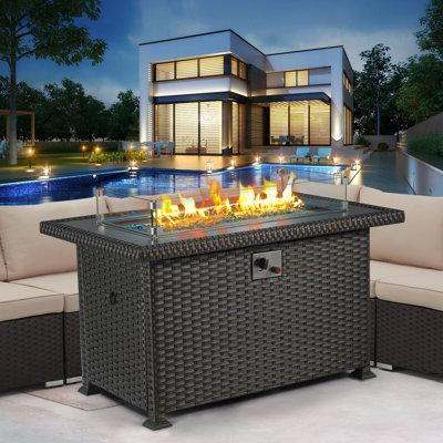 Red Barrel Studio 24.6" H x 43.7" W Aluminum Propane Outdoor Fire Pit Table in BBQs & Outdoor Cooking