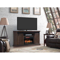 Gracie Oaks Carnahan TV Stand for TVs up to 70" with Electric Fireplace Included