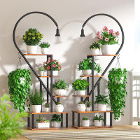 Arlmont & Co. Tall Plant Stand Indoor With Grow Lights, Tiered Metal Plant Stand For Indoor Plants Multiple, Large Plant