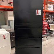 Teknion 5 Drawer Lateral Filing Cabinet – Full Pull Handles – Black – 30W