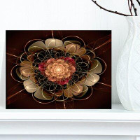 Made in Canada - East Urban Home 'Dark Gold Red Fractal Flower Pattern' - Graphic Art Print