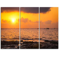 Made in Canada - Design Art Beautiful African Rocky Coast - 3 Piece Photographic Print on Wrapped Canvas Set