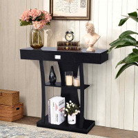 Ebern Designs Ebern Designs Console Table, Sofa Table With Drawer And 2-tier Shelves, Accent Table For Entryway, Hallway