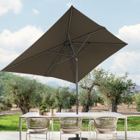Arlmont & Co. 6×9FT Rectangular Patio Umbrella with UV Protection, Easy Tilt, and Wind-Resistant