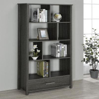 Hokku Designs 8 - Shelf Geometric Bookcase in Gray