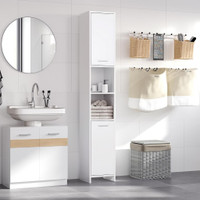 Tall Bathroom Cabinet 11.8" x 11.8" x 74.8" White