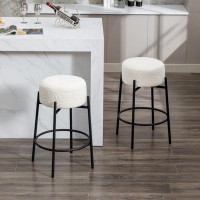George Oliver Swivel 26.7'' Boucle Counter Stool