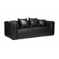 Orren Ellis Linkwood 90" Genuine Leather Square Arm Sofa