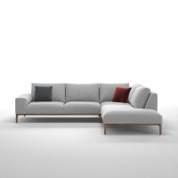 East Urban Home 114.2" Wide Right Hand Facing Sofa & Chaise