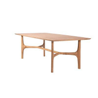 Everly Quinn Solid wood dining table oak living room long table