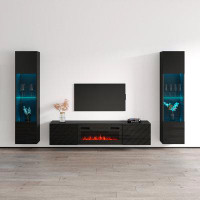 Brayden Studio Brezlyn Entertainment Center for TVs up to 78" with Electric Fireplace Included