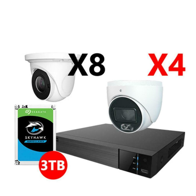 Promotion! EYEONET 16CH 5MP AI IP FULL COLOR TURRET KIT (KIT-NVR-63216-16p-N2-3T+IP619E5WX8+IP6195-LEDX4) in Security Systems