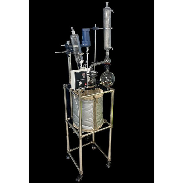Laboratory Glass Reactor 30L with Heating Jacket, Addition Funnel, Drain, Heat Controller - Lease to Own $250 per month in Other Business & Industrial