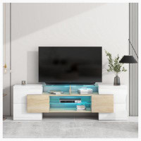 Ivy Bronx TV Stand for TVs Up to 80" with Shelves, TV Cabinet with LED Lights
