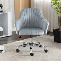ROOM FULL Modern Home Office Leisure Chair With Adjustable Velvet Height