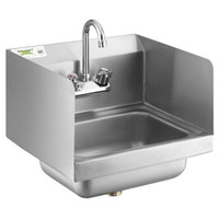 17 x 15 Wall Mounted Hand Sink with Gooseneck Faucet and Side Splash