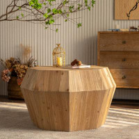 Wenty 31.50" Octagonal Wooden American Retro Style Coffee Table