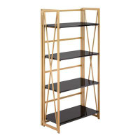 Mercer41 Metal And Wood Industrial Bookcase