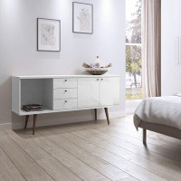 Corrigan Studio Utopia 63.38 Wide Dresser With 3 Drawers In Off White And Maple Cream