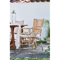 Sika Design Monique Outdoor Dining Armchair - Almond Frame - White with Cappuccino Dots