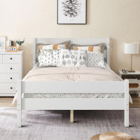 Red Barrel Studio Contemporary Simplicity Style Full Size Wooden Platform Bed Frame With Center Support Legs, For Bedroo