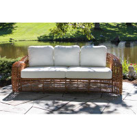 Joss & Main Alyshia 80.5" Wide Outdoor Wicker Patio Sofa with Sunbrella Cushions