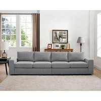 Latitude Run® 4 Seater Sofa In Grey Linen