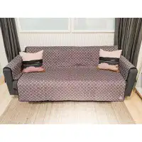 Molly Mutt , Grey , Blue Lattice Rough Gem Couch Cover, 3-Seater