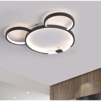 Brayden Studio 3-Light Close To Ceiling Lamp Modern Circle LED Flush Mount Celing Light Cartoon Style For Living Room Be