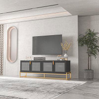 Mercer41 TV STAND with Storage Cabinet for Living Room or Bedroom