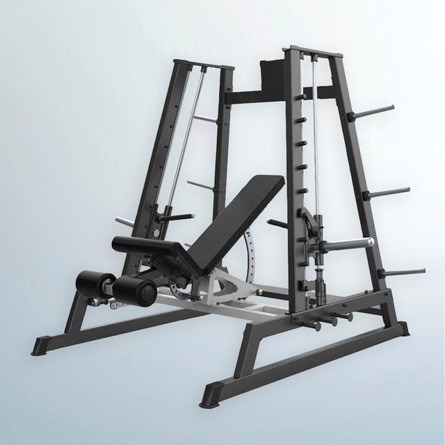 NEW eSPORT DEFENDER LINEAR POWER SMITH MACHINE, DUAL SYSTEM INDEPENDENT ARMS CONVERGING D602 in Exercise Equipment - Image 4