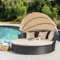 Latitude Run® 66" Wide Outdoor Wicker Patio Daybed with Cushions