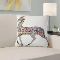 East Urban Home Designart 'Colourful Antelope' Animal Throw Pillow