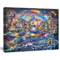 Made in Canada - Design Art Surreal City at Night Cityscape Large - Wrapped Canvas Print