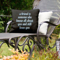 East Urban Home Love and Friendship Indoor/Outdoor Throw Pillow