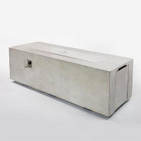 Latitude Run® Tyshaun 23.7" H x 70.2'' W Concrete Propane Outdoor Fire Pit Table with Lid