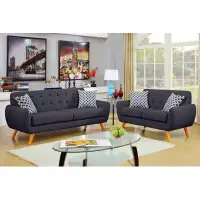 Corrigan Studio Loveseat 2Pc Sofa Set Living Room Furniture Plywood Tufted Couch Pillows_33" H x " W x 35" D