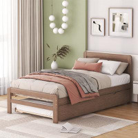 Latitude Run® Modern Design Wooden Platform Bed Frame With Trundle